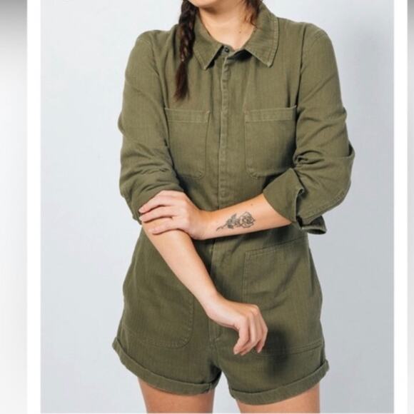ATWYLD Pants - ATWYLD No Service Olive Green Utility Jumper Coveralls